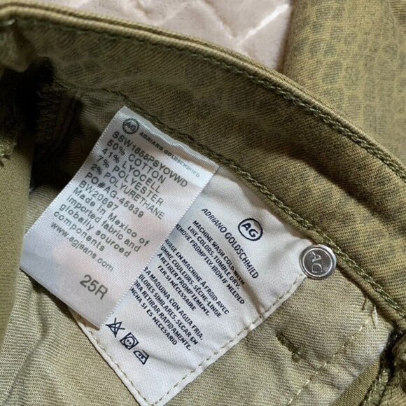 Adriano Goldschmied Womens 25 Denim Jeans Green Snake Reptile Prima Skinny Ankle - Picture 6 of 11